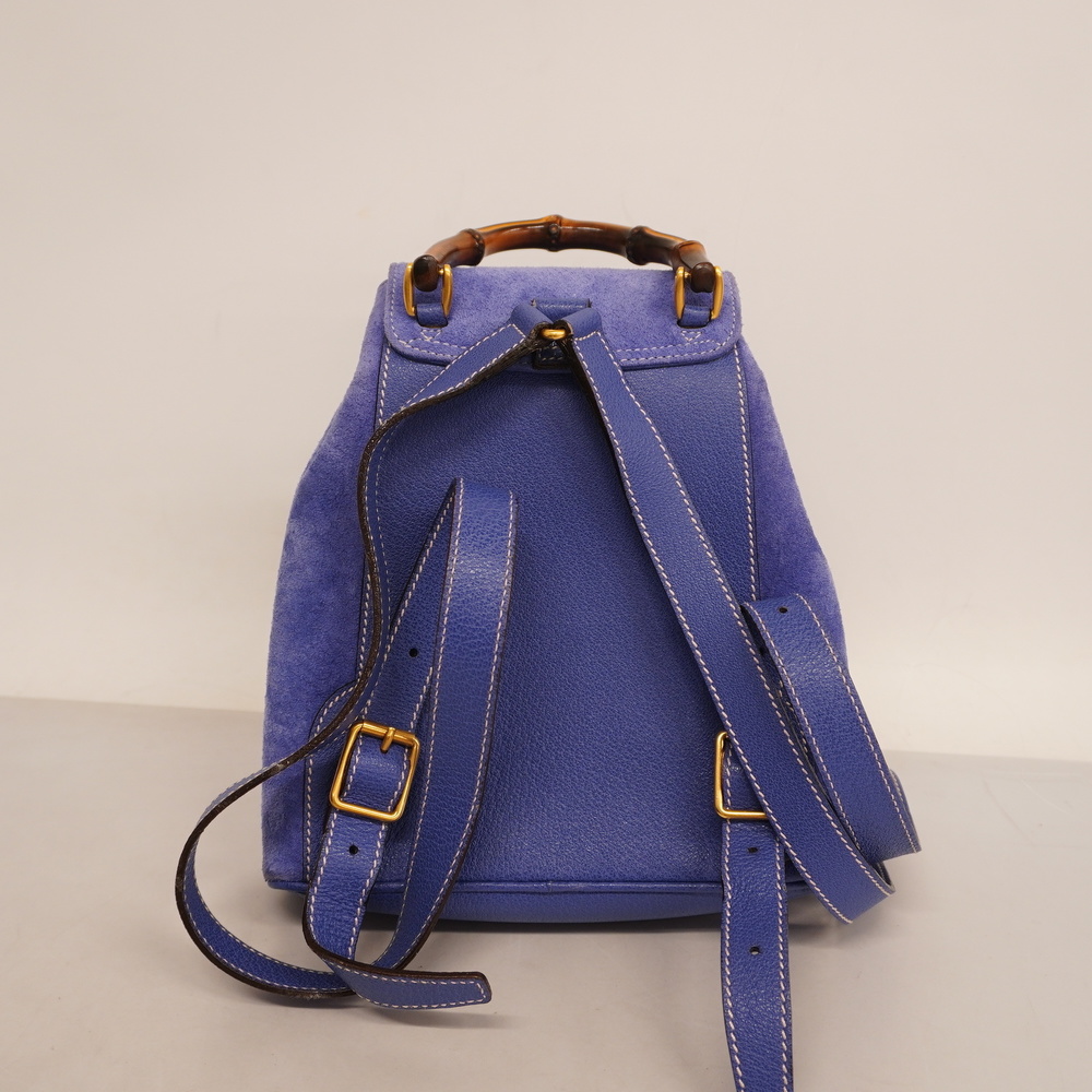 Auth Gucci Bamboo Rucksack 003 2058 0030 Women's Suede,Leather Backpack Purple - Picture 12 of 12